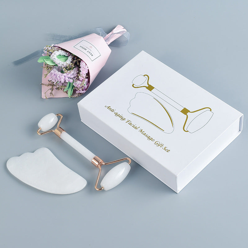 White Jade Facial Roller & Gua Sha Set