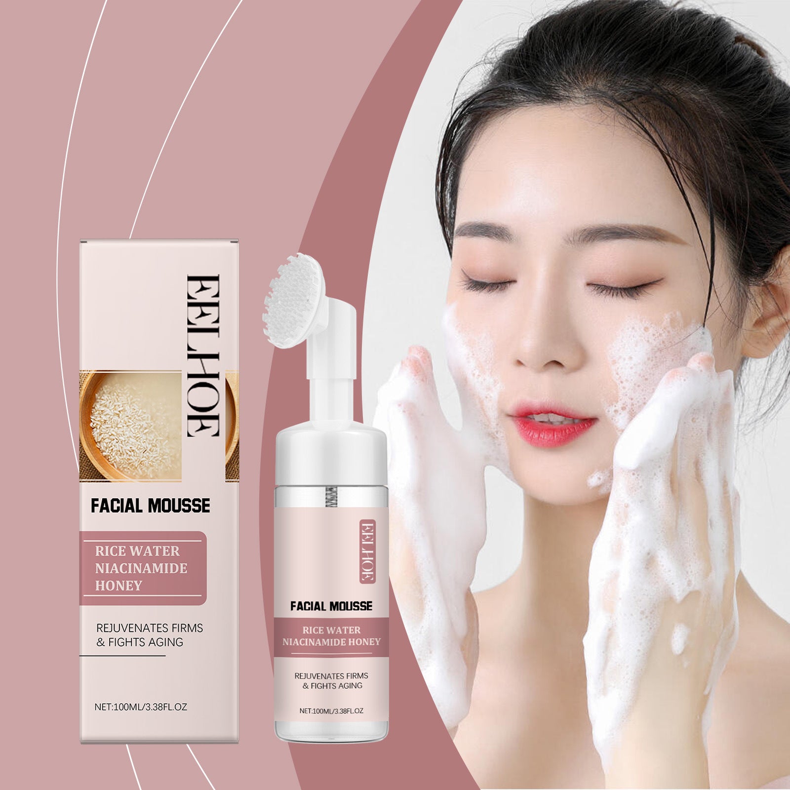 Rice Water & Rose Brightening Cleansing Mousse