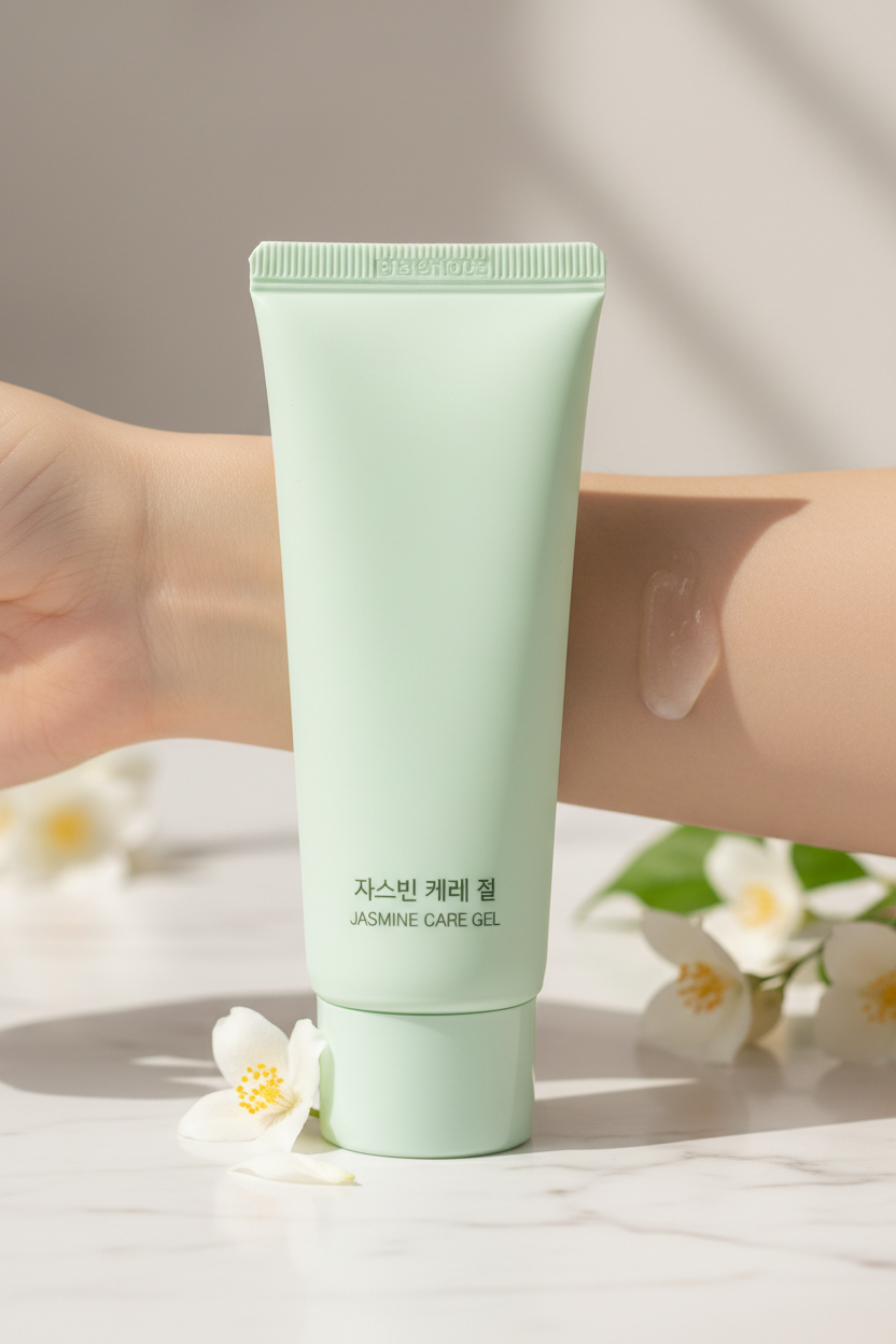 Close-up gel texture swatch of Jasmine Brightening Moisture Gel